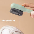 miękka szczotka do czyszczenia z dozownikiem mydła, wielofunkcyjna szczotka do czyszczenia 2 w 1, do prania ubrań i butów, biała/zielona