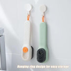 miękka szczotka do czyszczenia z dozownikiem mydła, wielofunkcyjna szczotka do czyszczenia 2 w 1, do prania ubrań i butów, biała/zielona