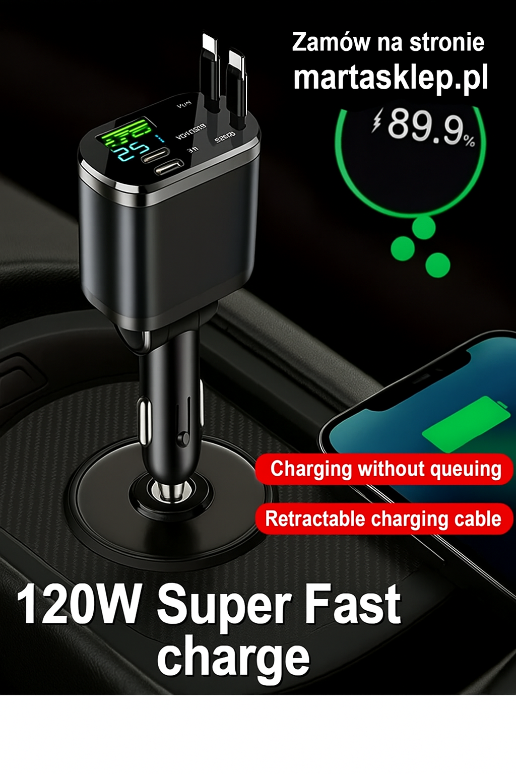 Szybka ładowarka samochodowa