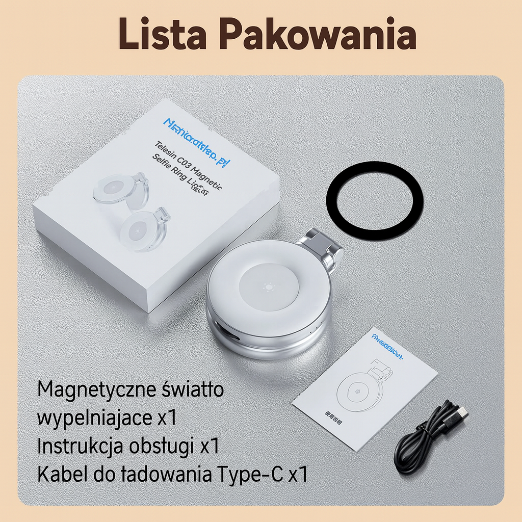 Magnetyczne światło uzupełniające do smartfonów