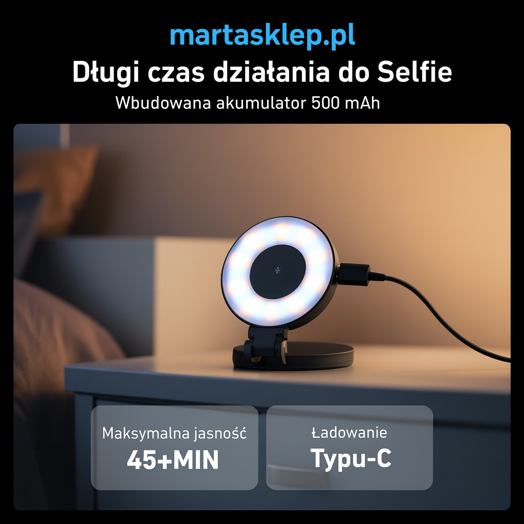 Magnetyczne światło uzupełniające do smartfonów