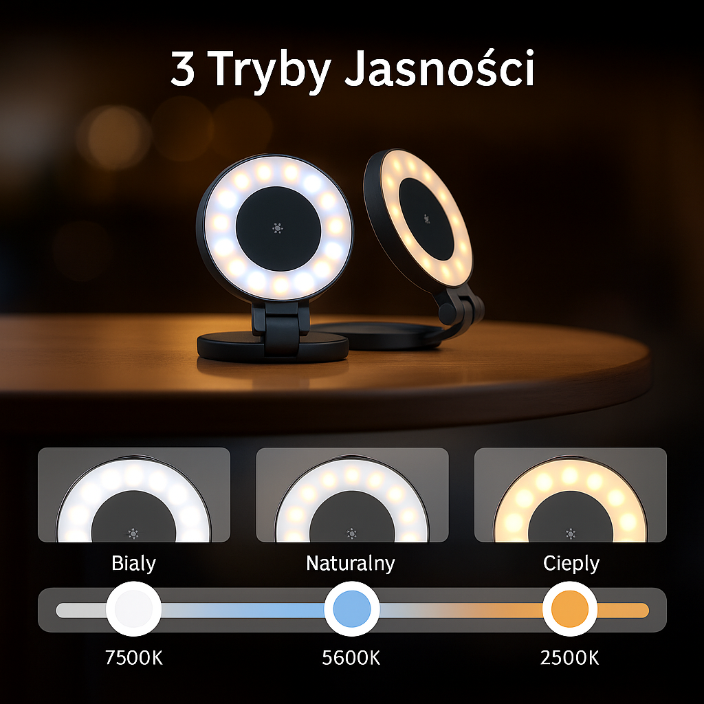 Magnetyczne światło uzupełniające do smartfonów